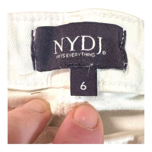 Nydj Barbara Bootcut White Denim Jeans Lift Tuck Technology Womens 6 Porkchop - Picture 3 of 6